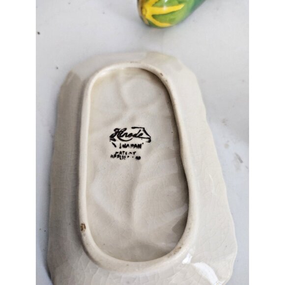 Vintage Cucumber Salt and Pepper Shakers & Underplate Hinode Japan 1950's - Picture 7 of 13